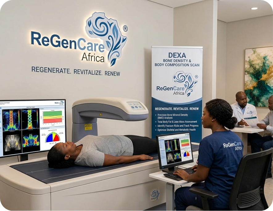 DEXA bone density scanner unit and diagnostic screens